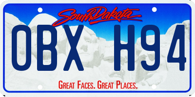SD license plate 0BXH94