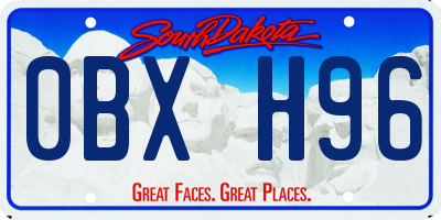 SD license plate 0BXH96