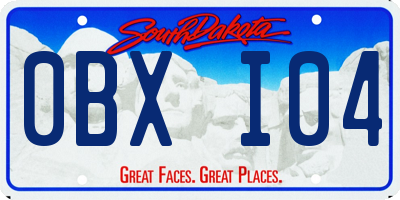 SD license plate 0BXI04