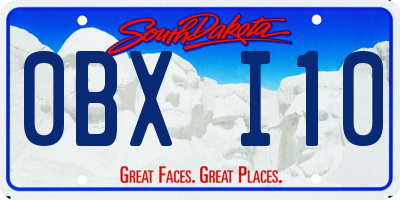 SD license plate 0BXI10