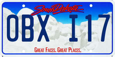 SD license plate 0BXI17