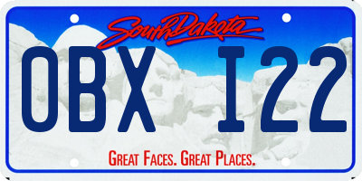 SD license plate 0BXI22