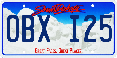 SD license plate 0BXI25