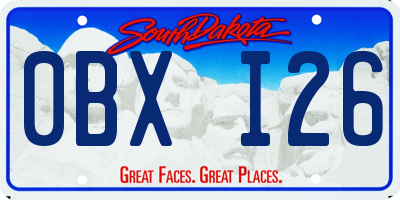SD license plate 0BXI26