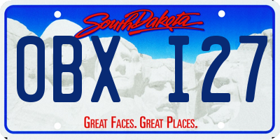 SD license plate 0BXI27