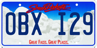 SD license plate 0BXI29