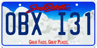 SD license plate 0BXI31