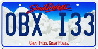 SD license plate 0BXI33