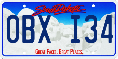 SD license plate 0BXI34