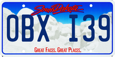 SD license plate 0BXI39