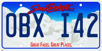 SD license plate 0BXI42