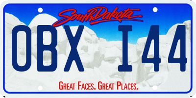 SD license plate 0BXI44