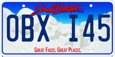 SD license plate 0BXI45