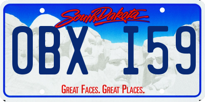 SD license plate 0BXI59