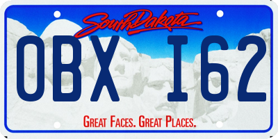 SD license plate 0BXI62