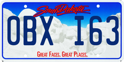 SD license plate 0BXI63