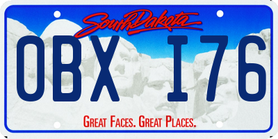 SD license plate 0BXI76