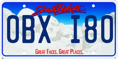 SD license plate 0BXI80