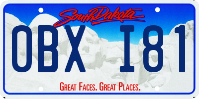 SD license plate 0BXI81