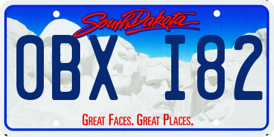 SD license plate 0BXI82