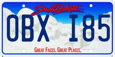 SD license plate 0BXI85