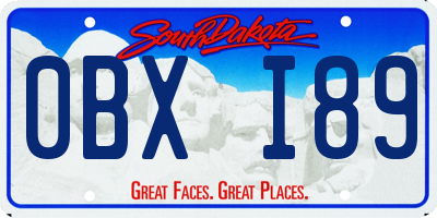 SD license plate 0BXI89