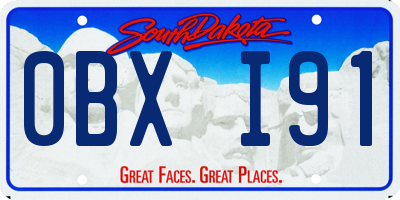 SD license plate 0BXI91