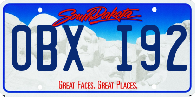 SD license plate 0BXI92