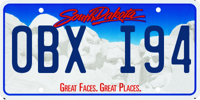 SD license plate 0BXI94