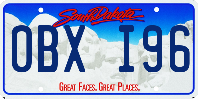SD license plate 0BXI96