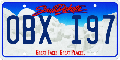 SD license plate 0BXI97
