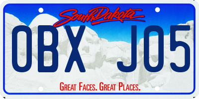 SD license plate 0BXJ05