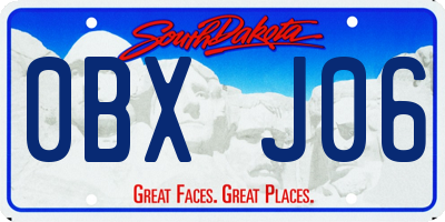 SD license plate 0BXJ06