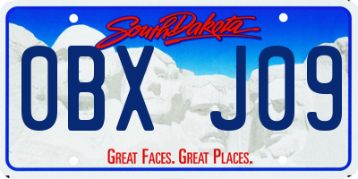 SD license plate 0BXJ09