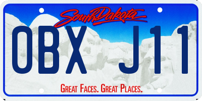 SD license plate 0BXJ11