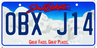 SD license plate 0BXJ14