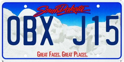 SD license plate 0BXJ15
