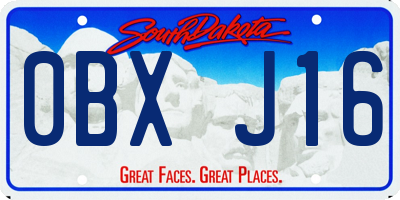 SD license plate 0BXJ16