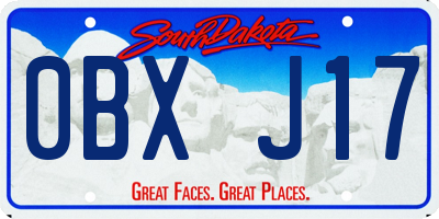 SD license plate 0BXJ17
