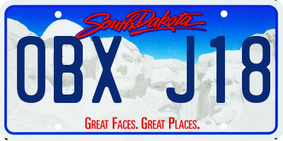 SD license plate 0BXJ18