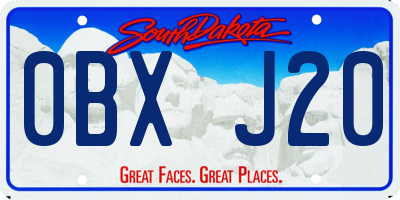 SD license plate 0BXJ20