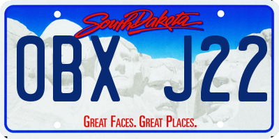SD license plate 0BXJ22