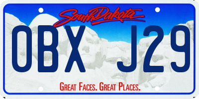 SD license plate 0BXJ29