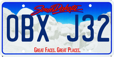 SD license plate 0BXJ32