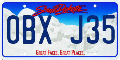 SD license plate 0BXJ35