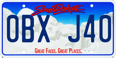 SD license plate 0BXJ40