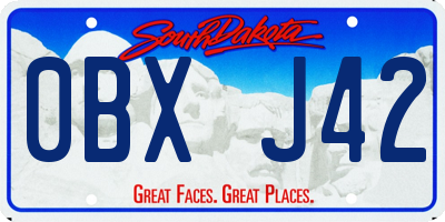 SD license plate 0BXJ42
