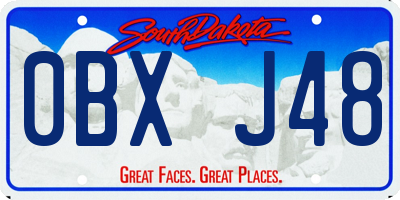 SD license plate 0BXJ48
