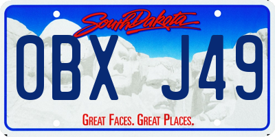 SD license plate 0BXJ49