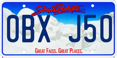 SD license plate 0BXJ50